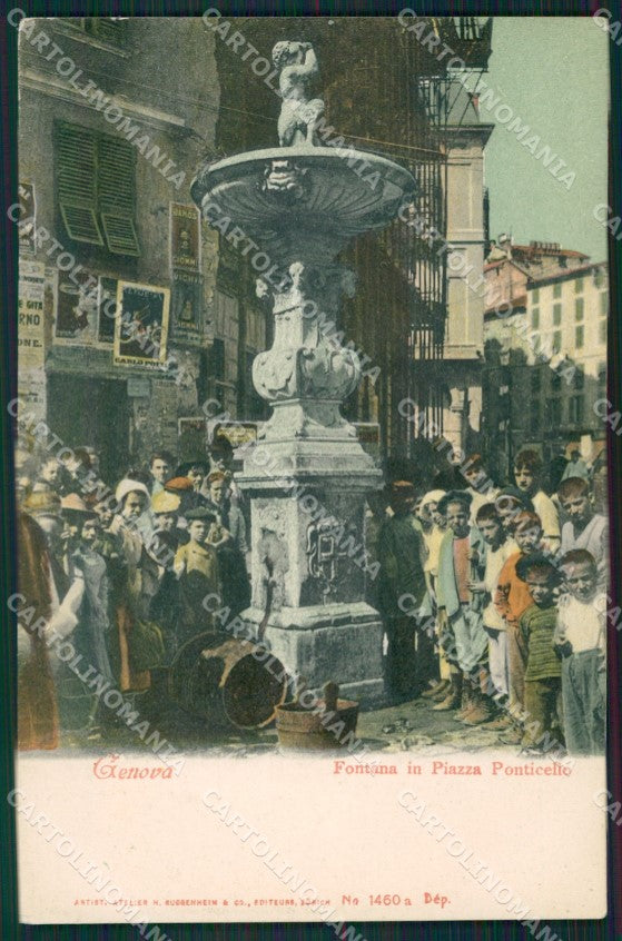 Genova Città Piazza Ponticello Fontana cartolina QZ5435 – fronte