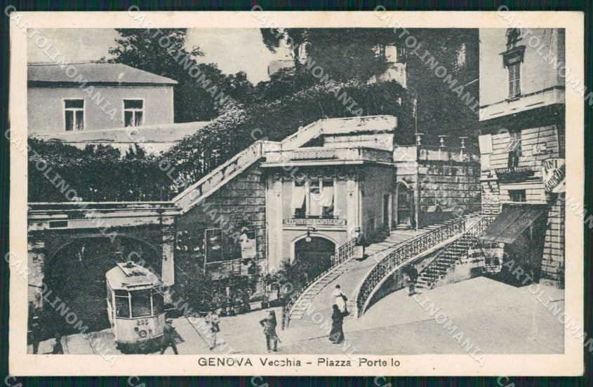 Genova Città Piazza Portello Tram cartolina QZ5437 – fronte