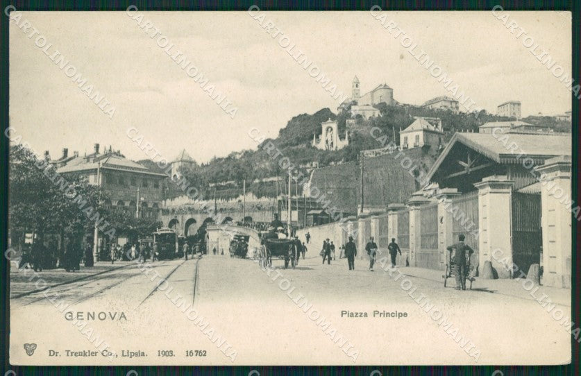 Genova Città Piazza Principe Carrozza Tram cartolina QZ5453 – fronte