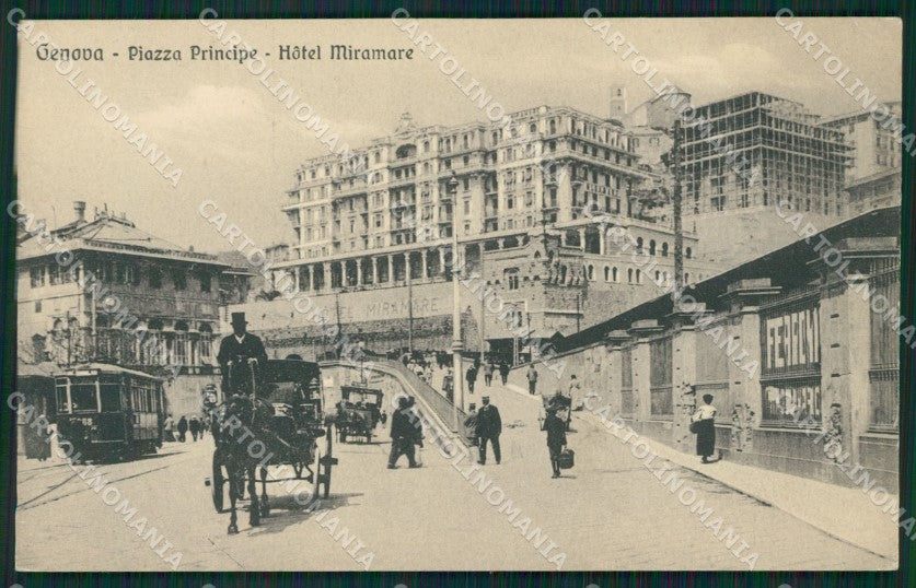 Genova Città Piazza Principe Carrozza Tram ABRASA cartolina QZ5455 – fronte
