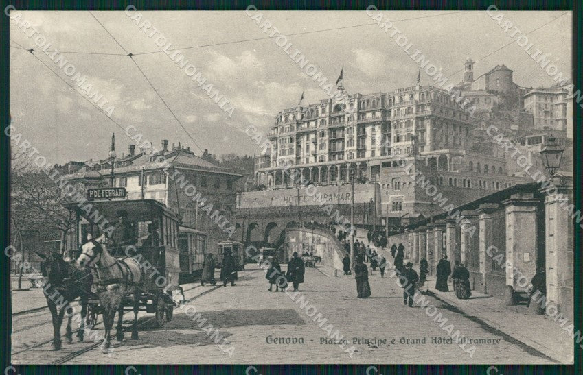 Genova Città Piazza Principe Tram a Cavalli cartolina QZ5458 – fronte