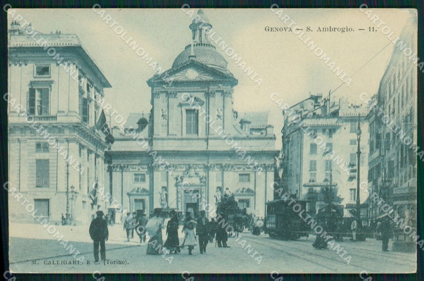 Genova Città Piazza Umberto I Tram cartolina QZ5466 – fronte