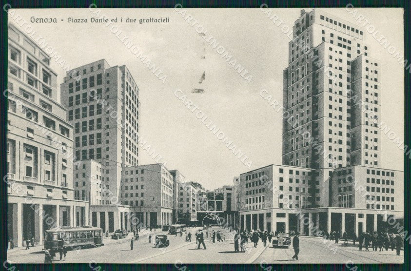 Genova Città Piazza Dante Tram Auto cartolina QZ5474 – fronte