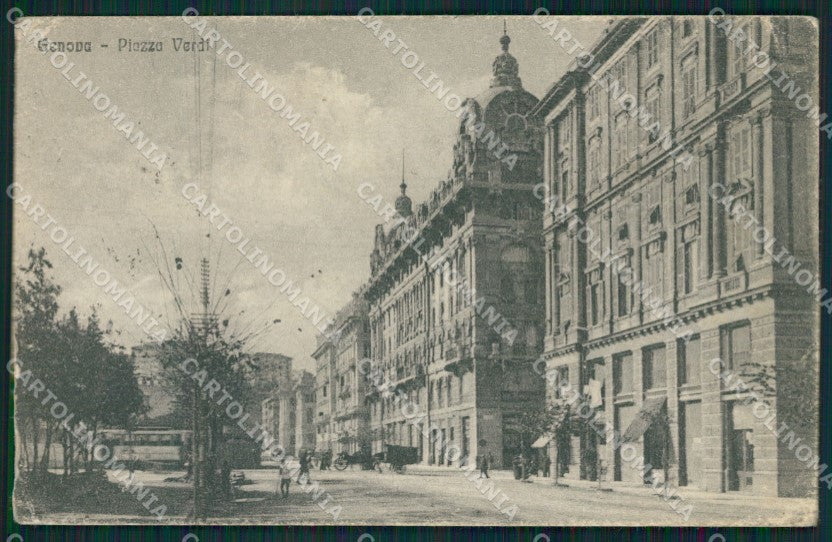 Genova Città Piazza Verdi ABRASA cartolina QZ5477 – fronte