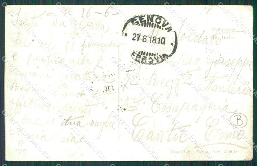 Genova Città Piazza Verdi ABRASA cartolina QZ5477 – retro