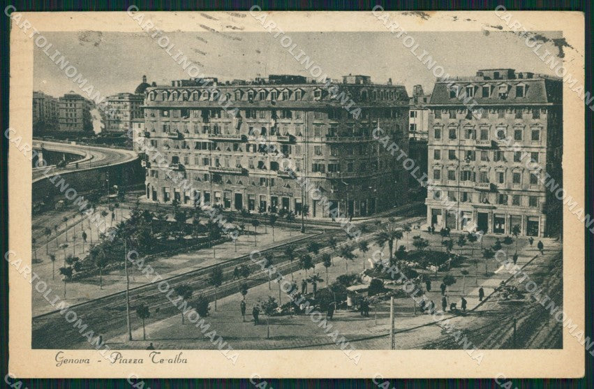 Genova Città Piazza Teralba PIEGHINA cartolina QZ5479 – fronte
