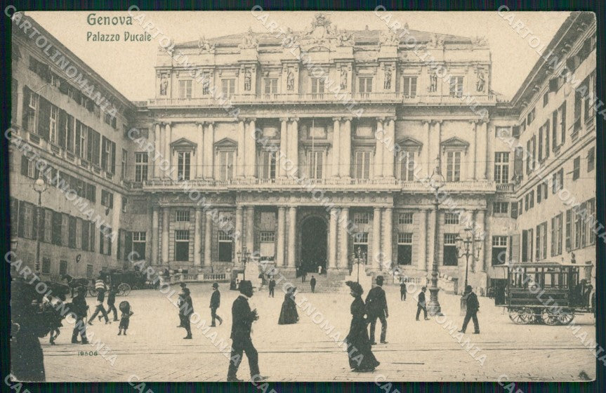 Genova Città Palazzo Ducale Tram cartolina QZ5482 – fronte
