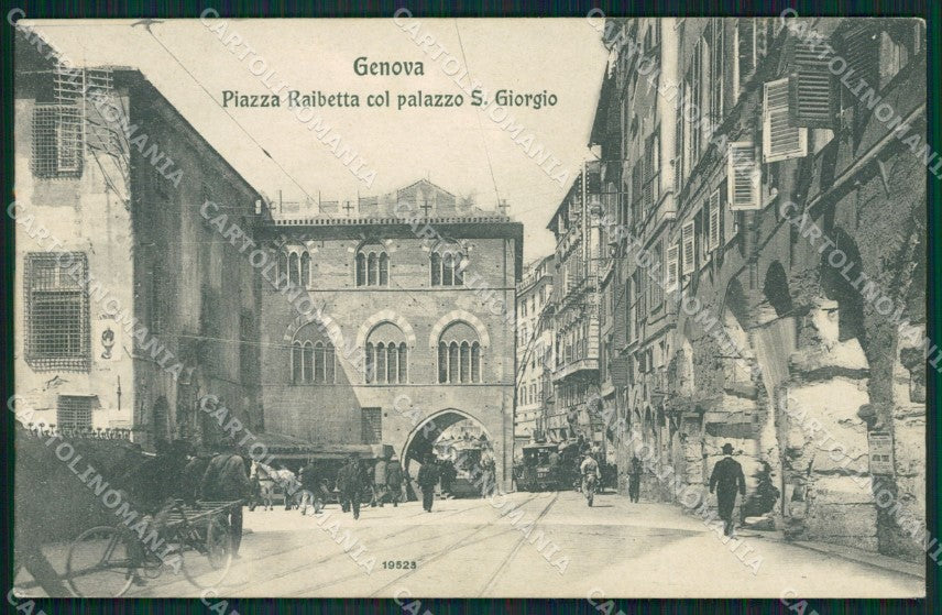 Genova Città Piazza Raibetta Via del Commercio cartolina QZ5486 – fronte