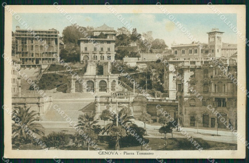Genova Città Piazza Tommaseo cartolina QZ5487 – fronte