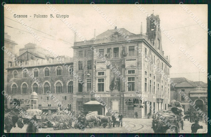 Genova Città Piazza Caricamento Carretti ABRASA cartolina QZ5489 – fronte