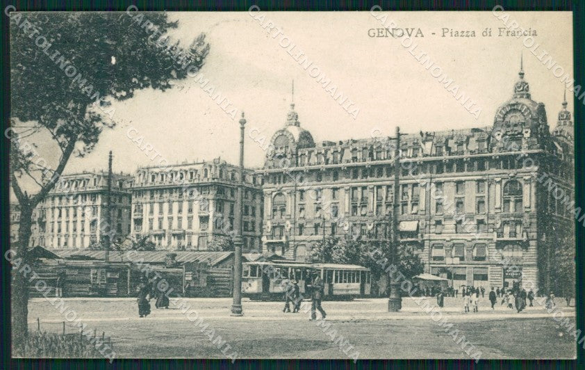 Genova Città Piazza di Francia Tram cartolina QZ5503 – fronte