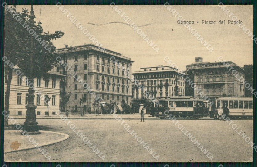 Genova Città Piazza del Popolo Tram cartolina QZ5505 – fronte