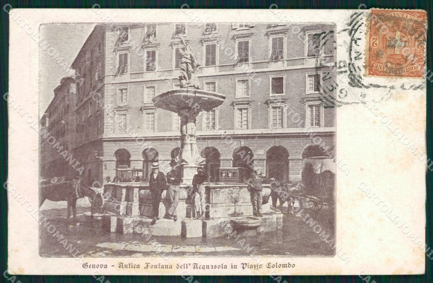Genova Città Piazza Colombo Cavalli cartolina QZ5509 – fronte