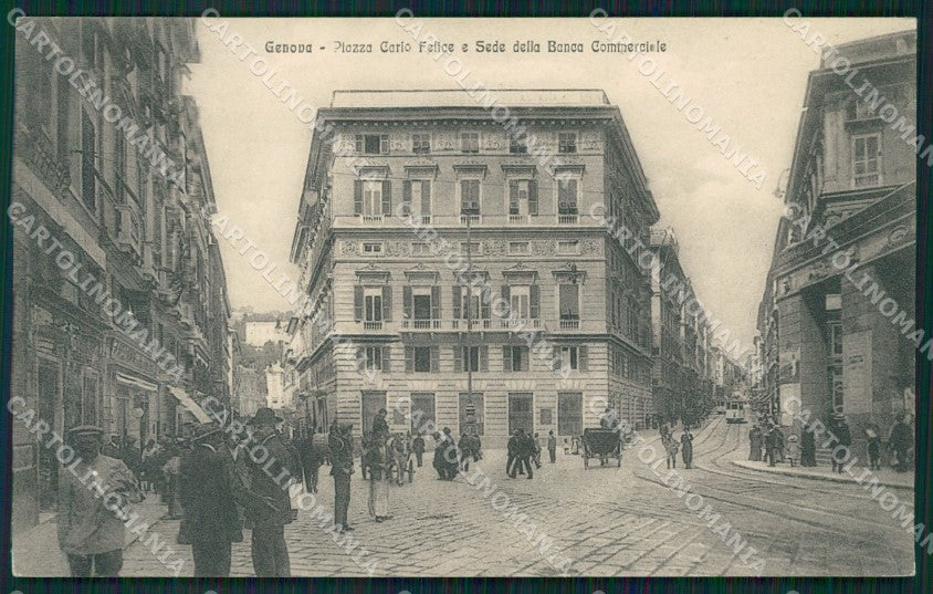 Genova Città Piazza Carlo Felice Banca Commerciale cartolina QZ5513 – fronte