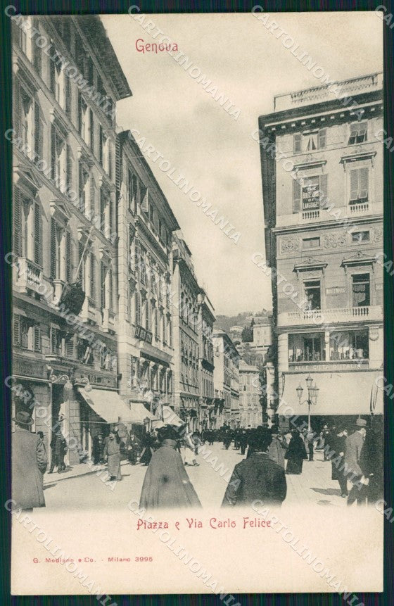 Genova Città Piazza Carlo Felice cartolina QZ5517 – fronte