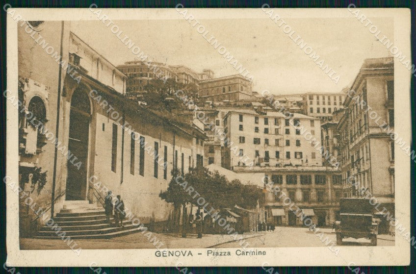 Genova Città Piazza Carmine Auto cartolina QZ5524 – fronte
