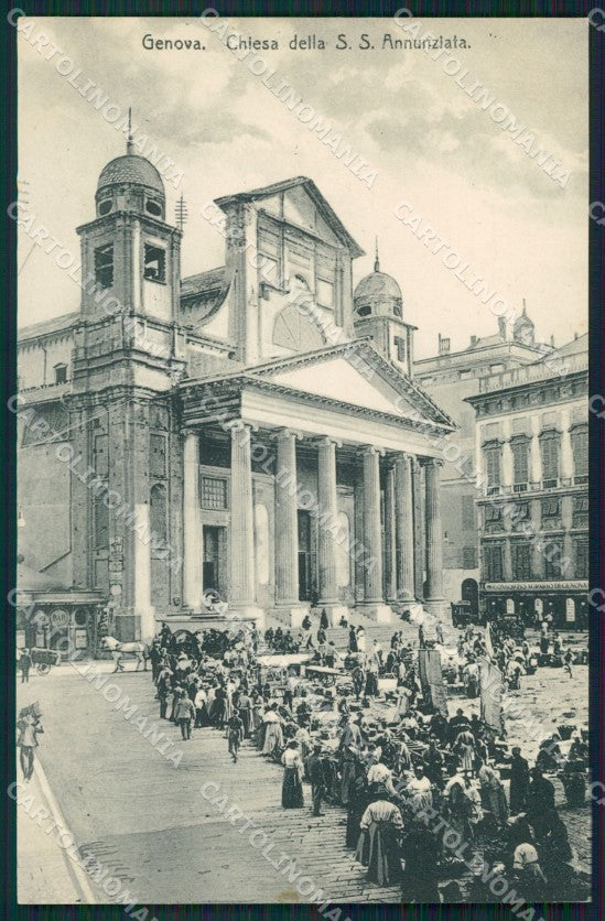 Genova Città Chiesa Santa Annunziata Mercato cartolina QZ5528 – fronte