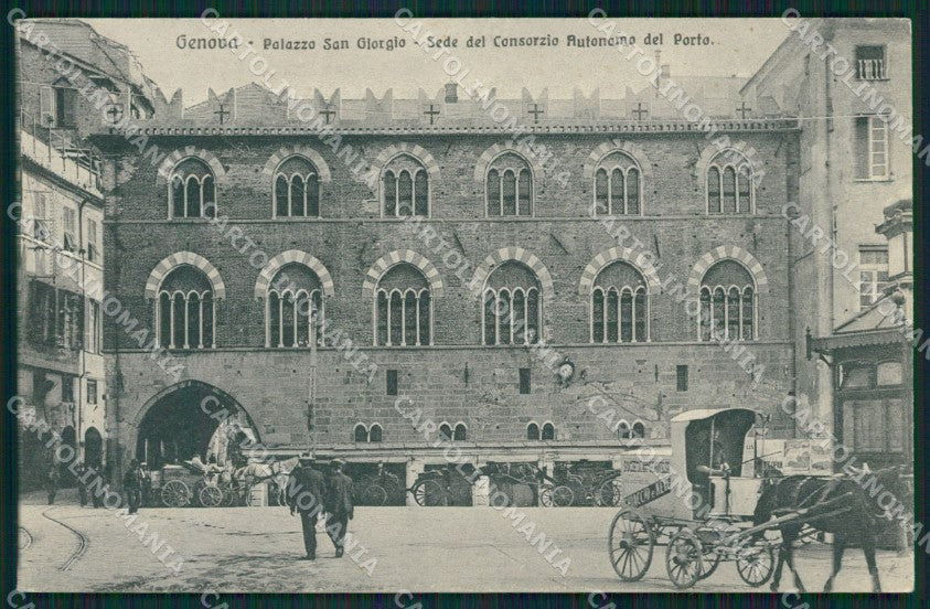 Genova Città Palazzo San Giorgio Carrozze cartolina QZ5529 – fronte