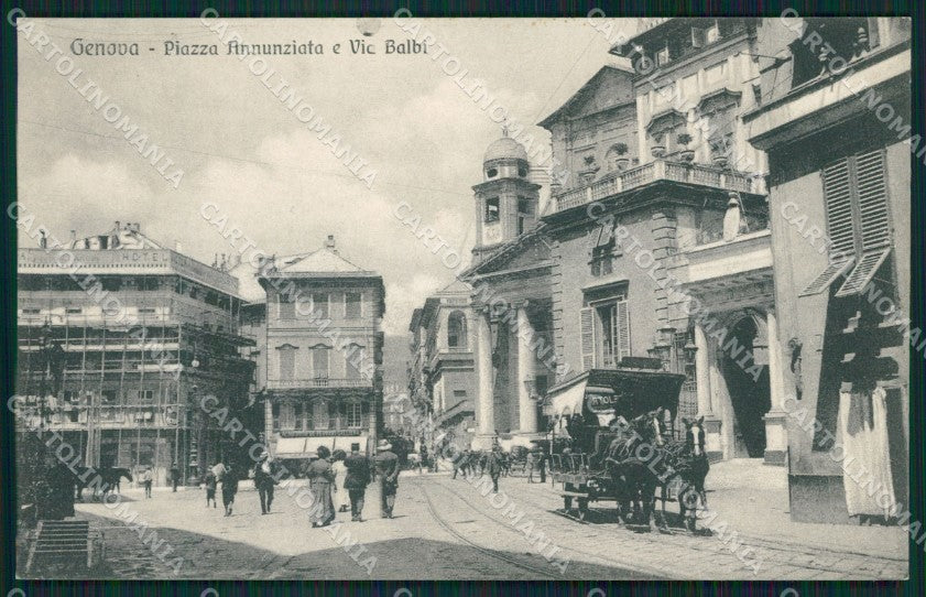 Genova Città Piazza Annunziata Carrozza cartolina QZ5531 – fronte