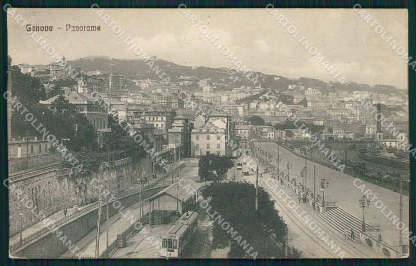 Genova Città Tram PIEGATA cartolina QZ5533 – fronte