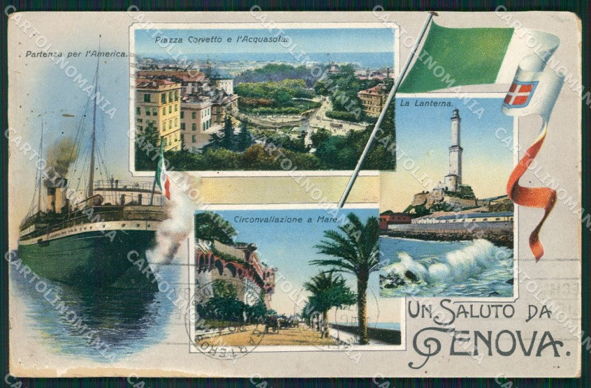 Genova Città Saluti da ABRASA cartolina QZ5539 – fronte