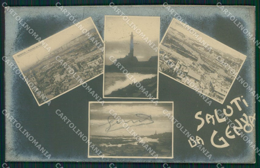 Genova Città Saluti da Foto cartolina QZ5546 – fronte