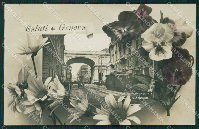 Genova Città Saluti da Tram Foto cartolina QZ5557 – fronte