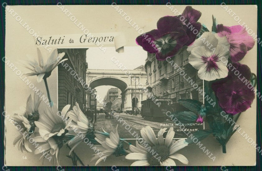 Genova Città Saluti da Foto cartolina QZ5560 – fronte