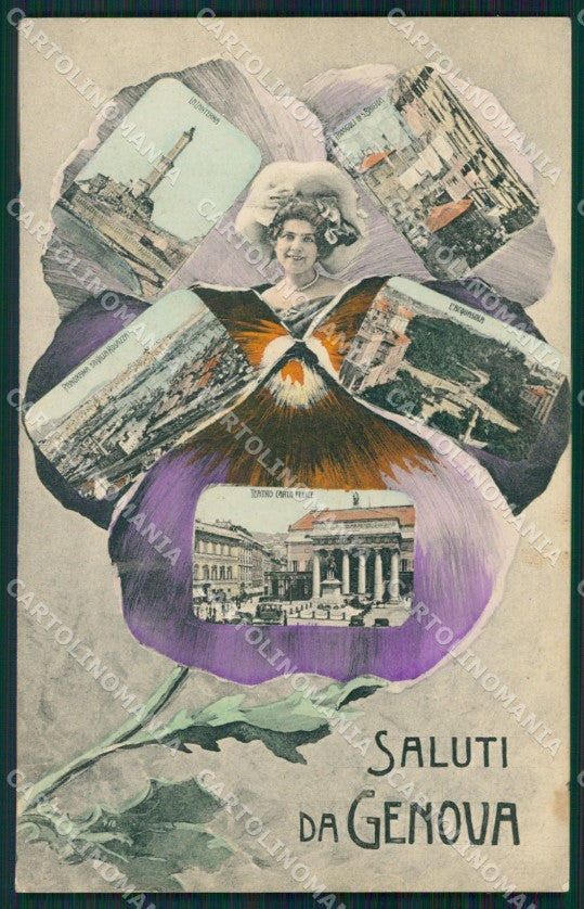 Genova Città Saluti da RIFILATA cartolina QZ5585 – fronte