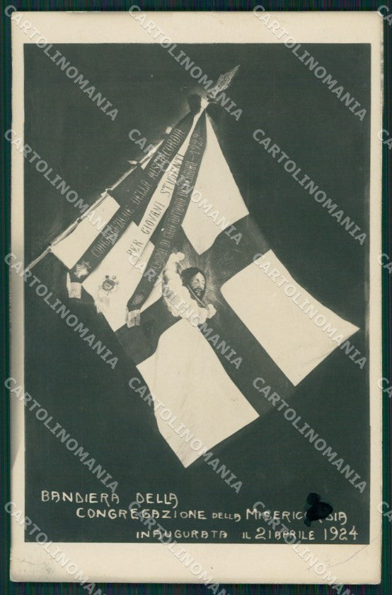 Genova Città Bandiera Congregazione Misericordia MACCHIA Foto cartolina QZ5613 – fronte