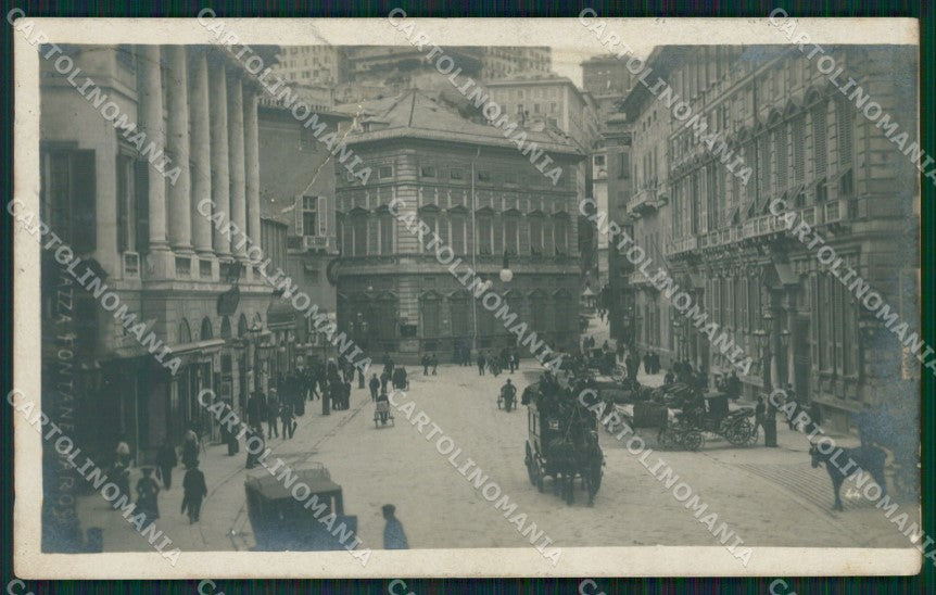 Genova Città Piazza Fontane Marose Auto STRAPPO Foto cartolina QZ5615 – fronte