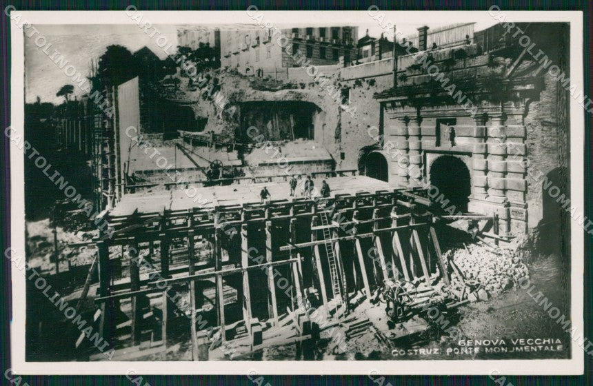 Genova Città Costruzione Ponte Monumentale Foto cartolina QZ5640 – fronte