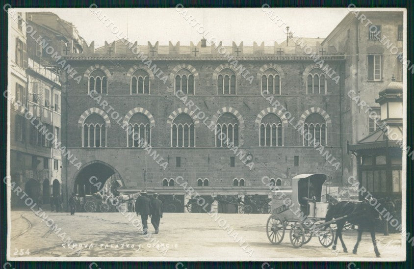 Genova Città Palazzo San Giorgio Carrozze J.Neer Foto cartolina QZ5648 – fronte