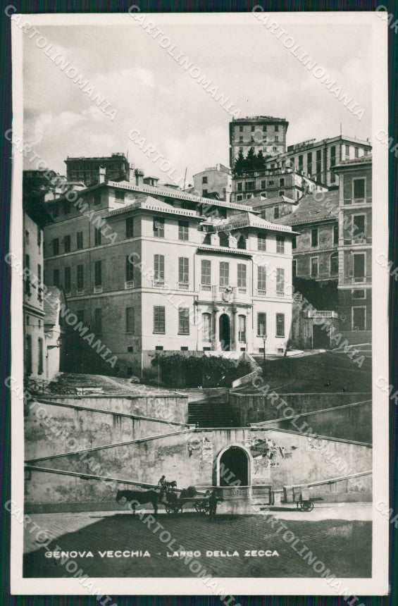 Genova Città Largo della Zecca Carretto Foto cartolina QZ5652 – fronte