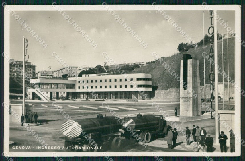 Genova Città Autocamionabile Autotreno Foto cartolina QZ5654 – fronte