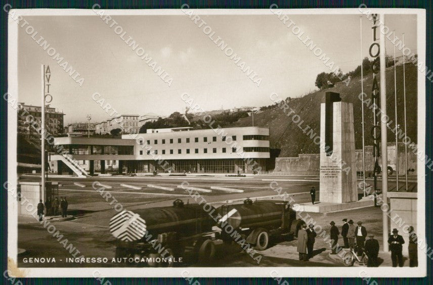 Genova Città Autocamionabile Autotreno Foto cartolina QZ5655 – fronte