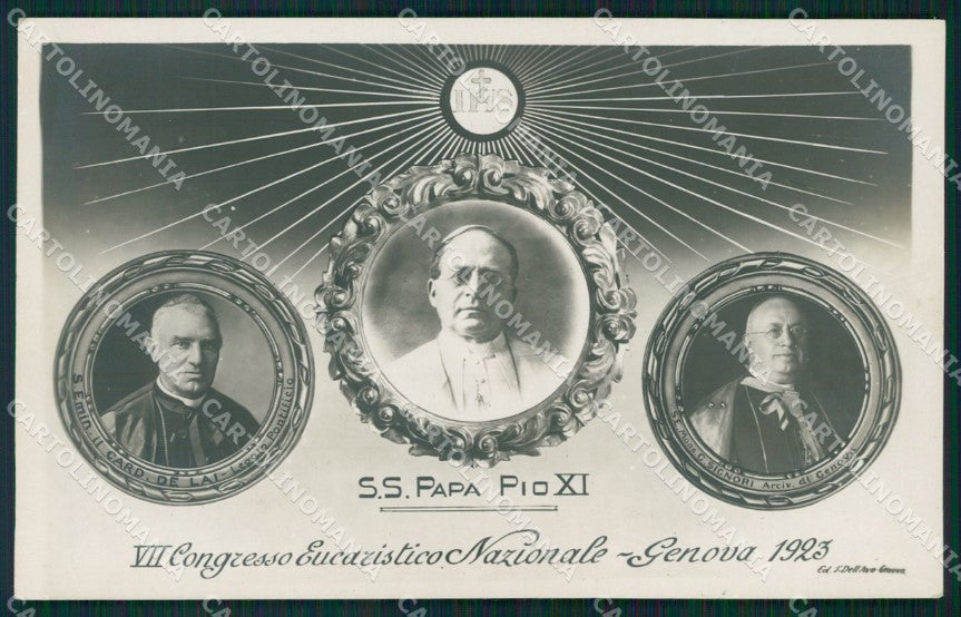 Genova Città VII Congresso Eucaristico Papa Pio XI Foto cartolina QZ5669 – fronte