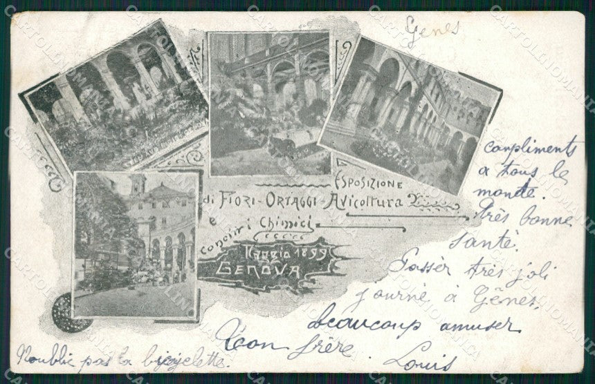 Genova Città Esposizione 1899 Fiori Ortaggi Ovicoltura cartolina QZ5688 – fronte