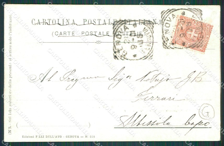 Genova Città Esposizione Industriale 1901 cartolina QZ5689 – retro