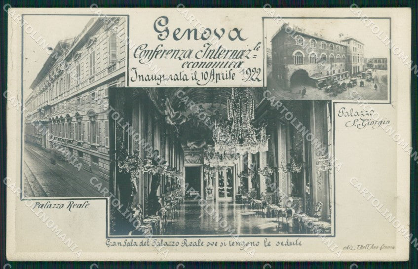 Genova Città Conferenza Internazionale Economica 1922 Foto cartolina QZ5691 – fronte