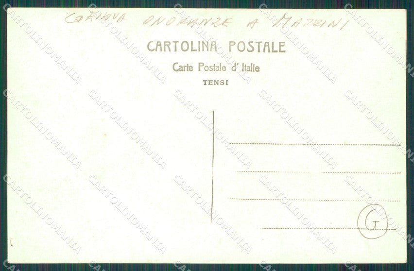 Genova Città Onoranze a Mazzini Foto cartolina QZ5697 – retro