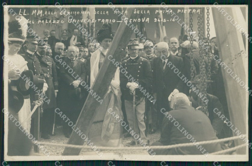 Genova Città Savoia Posa prima Pietra Università Foto cartolina QZ5705 – fronte