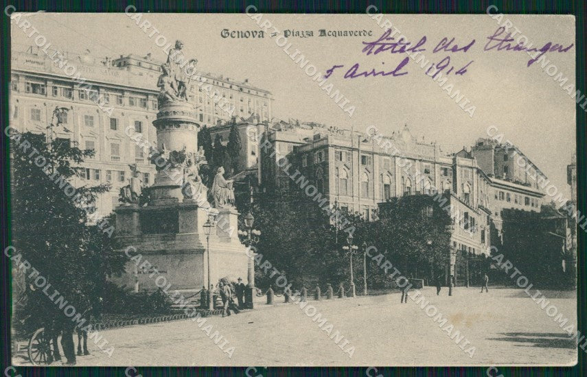 Genova Città Piazza Acquaverde cartolina QZ5714 – fronte