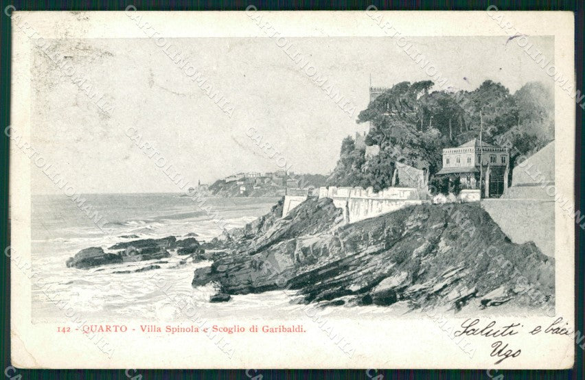 Genova Quarto PIEGHINA cartolina QZ5717 – fronte