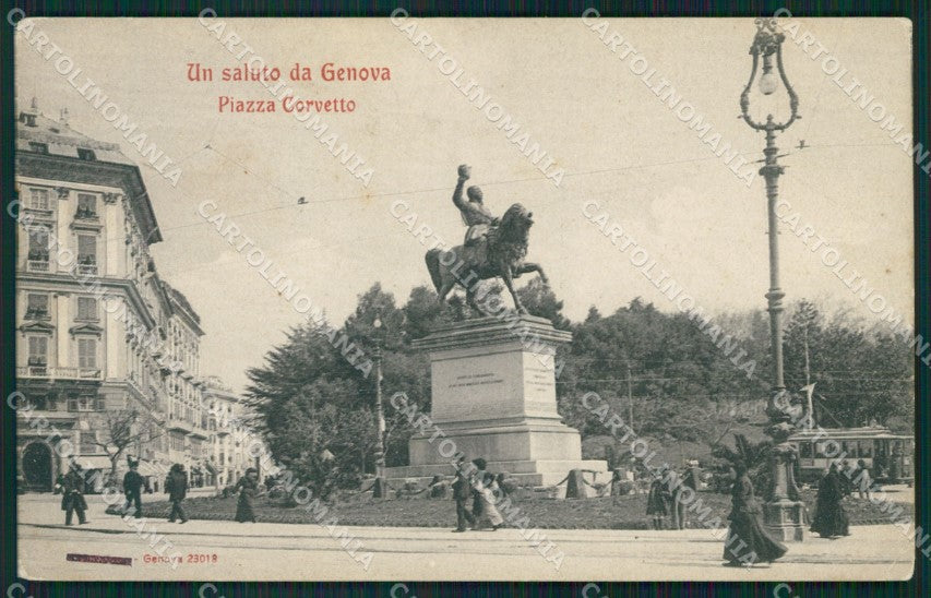 Genova Città Piazza Corvetto Tram cartolina QZ5726 – fronte