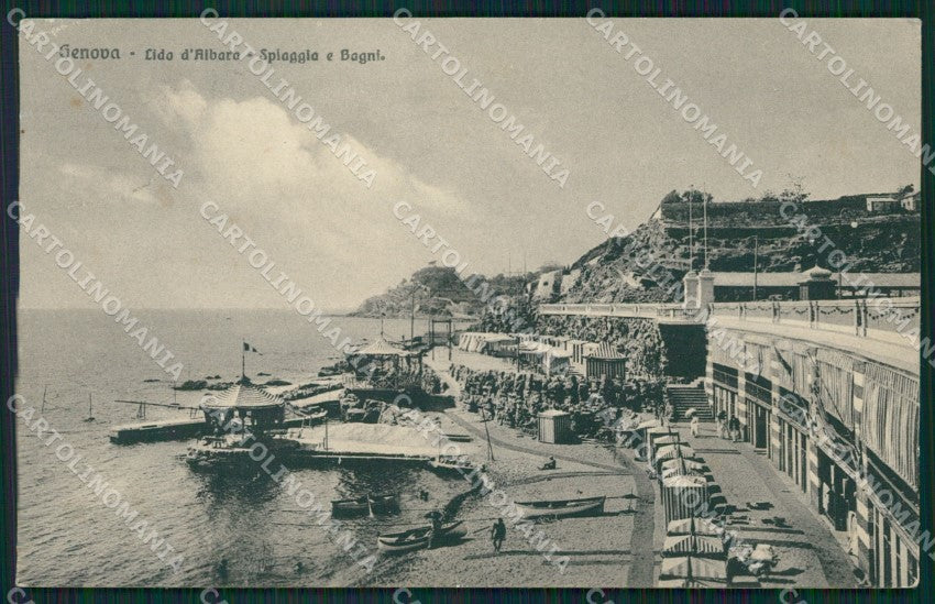 Genova Città Lido D'Albaro PIEGA PIEGHINA cartolina QZ5730 – fronte