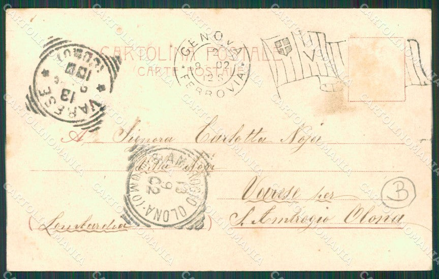 Genova Città Albergo di Poveri ABRASA cartolina QZ5737 – retro