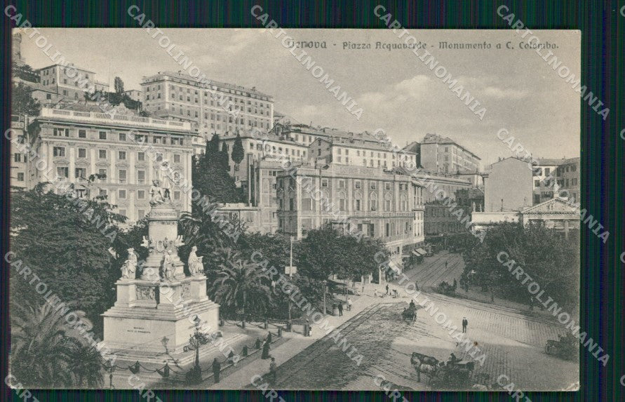 Genova Città Piazza Acquaverde cartolina QZ5753 – fronte