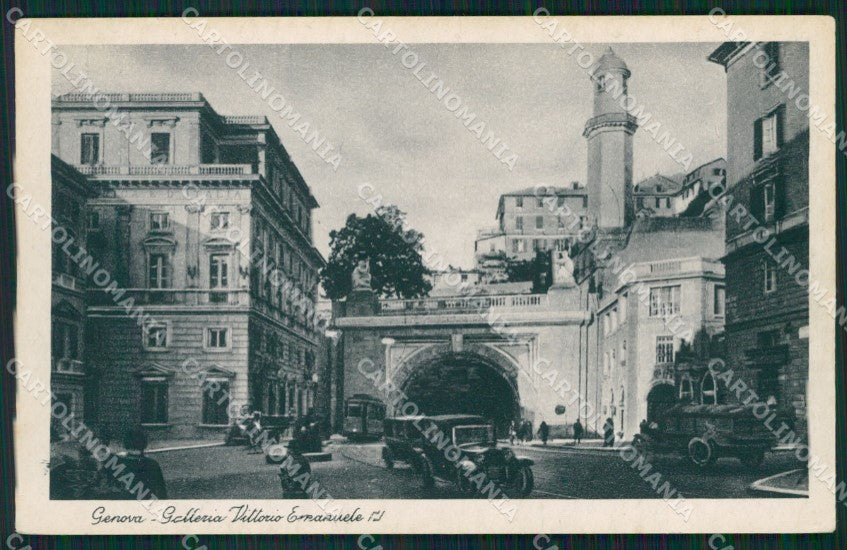 Genova Città Galleria Vittorio Emanuele III Auto cartolina QZ5763 – fronte