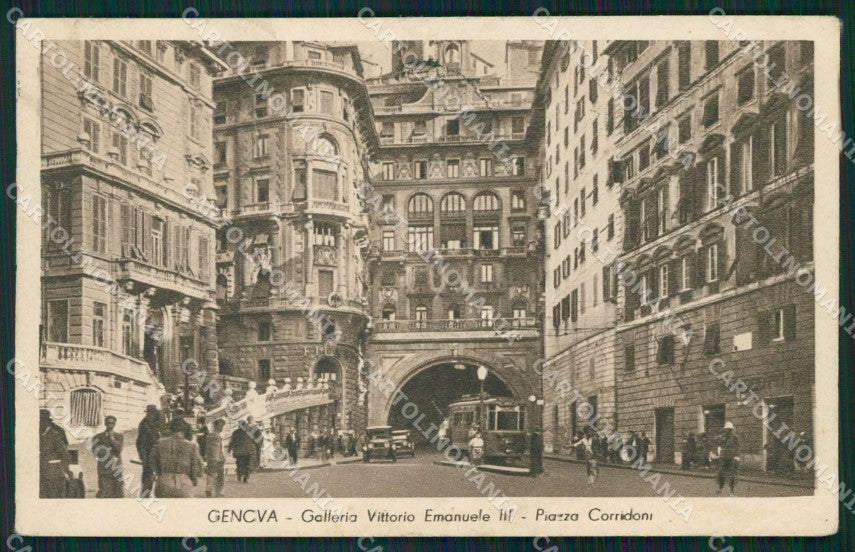 Genova Città Galleria Vittorio Emanuele III Tram cartolina QZ5766 – fronte